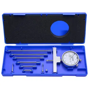 VEVOR Depth Gauge, Depth Micrometer 0-22 inch Measuring Range, 0.001" Resolution, with 4 Anvils 6 Standard Rods, Precision Easy to Read Mechanical Tool for Measuring Groove, Step, Hole