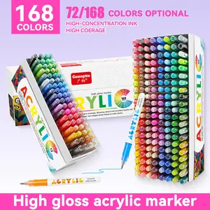72-168 Color Highlighter Marker Set, Acrylic Gel Pen Kit, 1.0 Hard Tip, High Visibility, Gradient Design, DIY Art Supplies, Gift Set