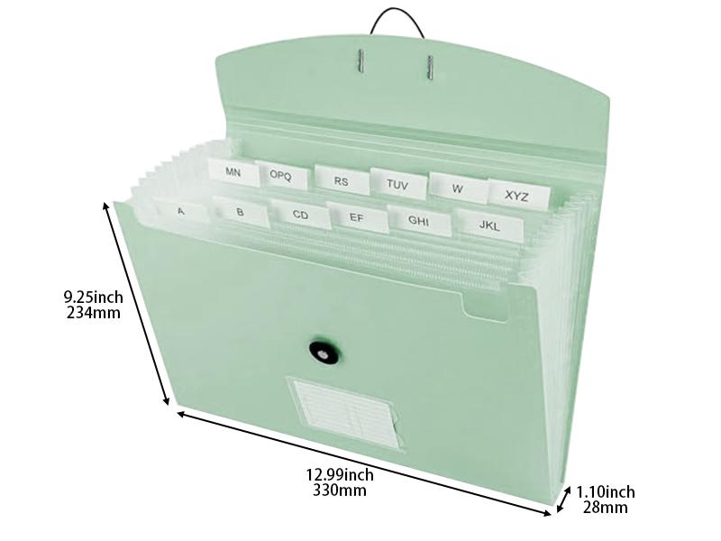 Accordion File Organizer, Pink 13 Pocket Expanding File Folder Organizer for Letter Size/A4 Documents, Expandable Portable Monthly Bill/Receipt Organizer for/Office/School (Black)