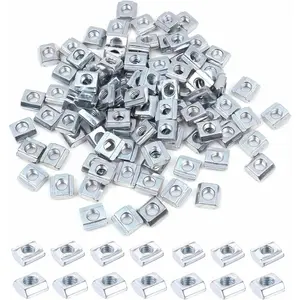 100Pcs 2020 Series M5 Sliding T Nuts Metric M5 Thread Slide in T-Nut for 20x20 Standard 6mm T-Slot Aluminum Extrusion Profile