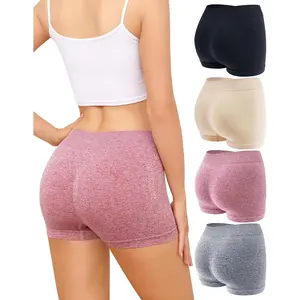 LEVAO High-waisted Seamless Boshorts, Stretch Boxer Briefs, No Show Underwear Lifting Design, Hip Hugging Panties