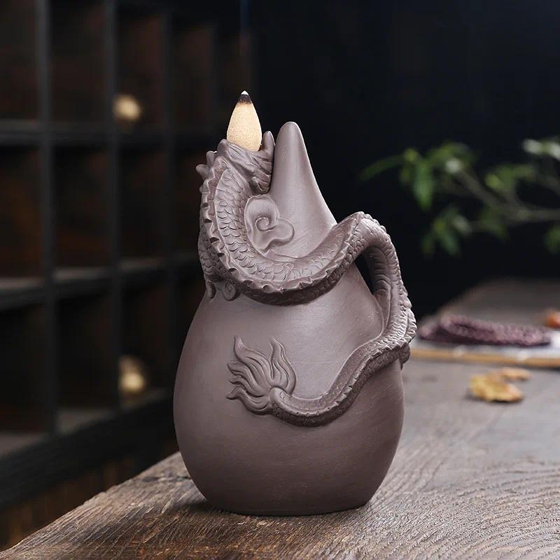 Dragon Design Incense Burner, Waterfall Backflow Incense Holder, Aromatherapy Ornament, Creative Gifts, Home Decor, without Incense, Scented