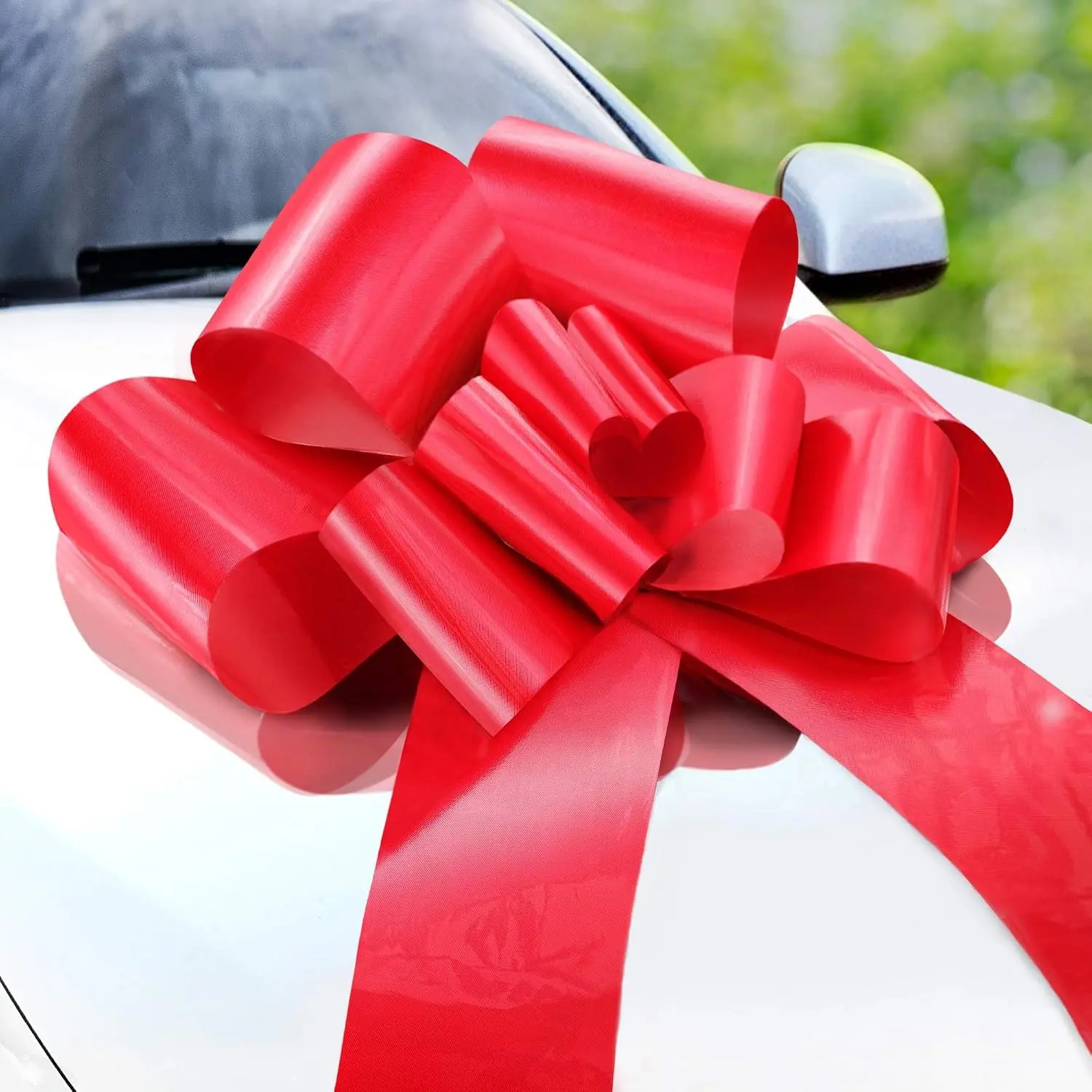 Big Car Bow - Red, 23 Inch - Giant Car Bow for Birthday, Christmas, Wedding Reception, Surprise Party - Large Gift Wrapping for Huge Present