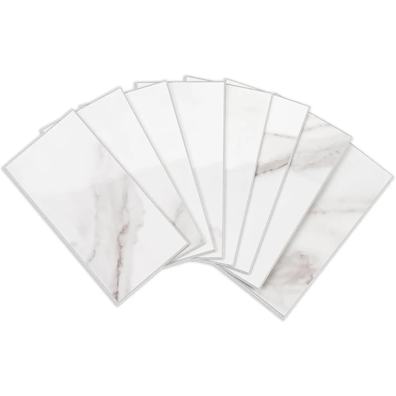 4 count Peel and Stick Backsplash for Kitchen, 3" x 6" PVC Subway Tile 2026 Upgraded Glossy White Marble with White Grout Backsplash Stick  Tile Elevate Kitchen Fireplace RV