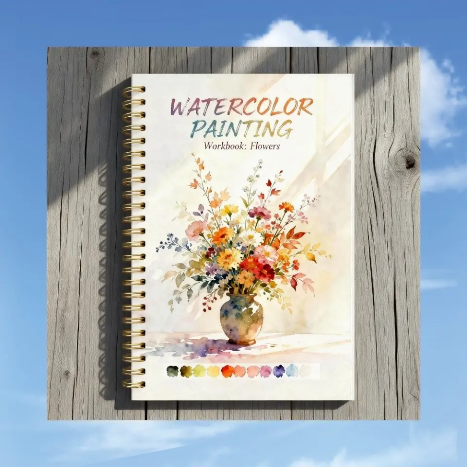 Floral Coloring Notebook, Creative Art Journal, Drawing Pad, Perfect for Sketching & Drawing, Ideal Gift for Artists & Crafters, Durable Paper Quality