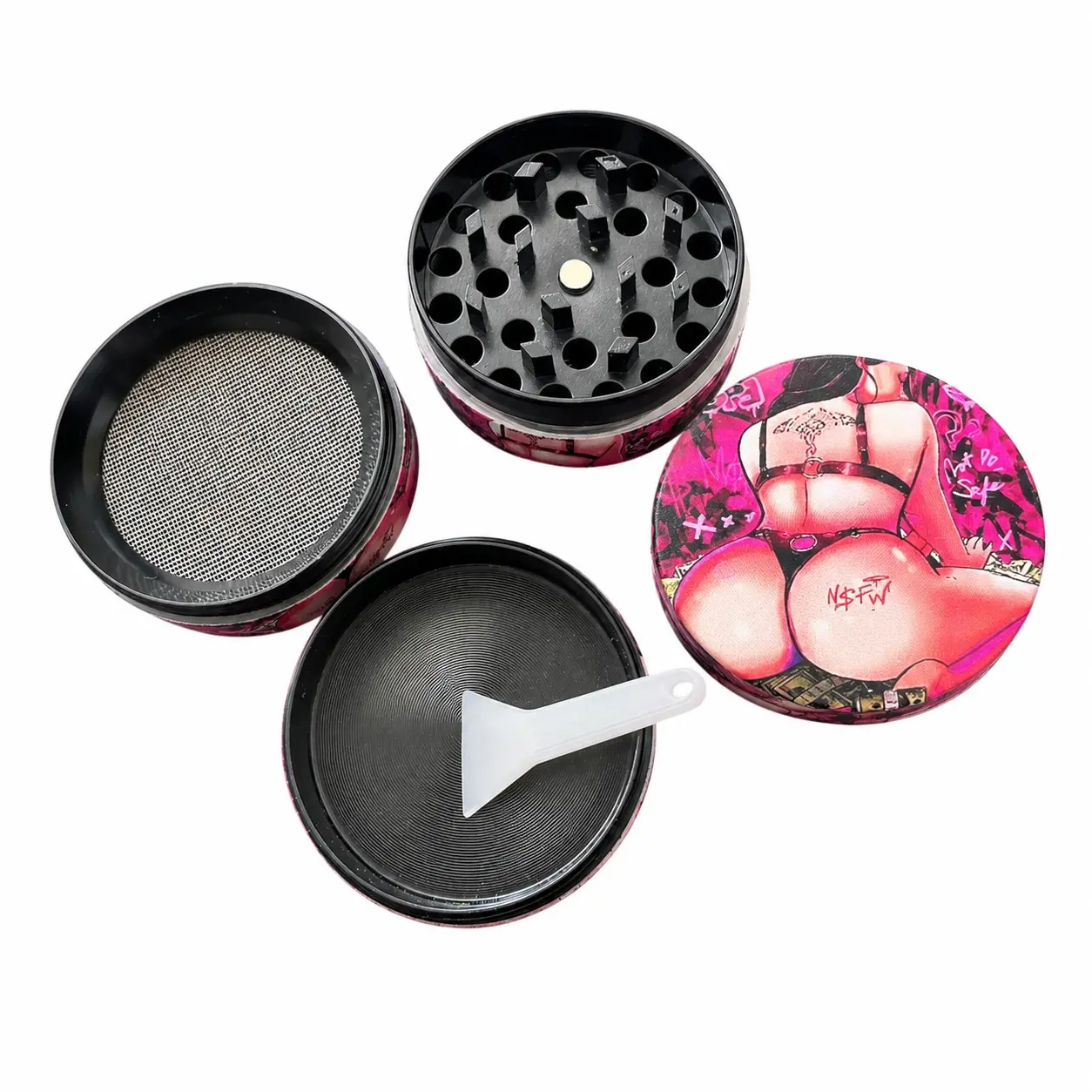 Four-Layer Lady Pattern Zinc Alloy Grinder, Ideal for Gifting, Daily Use, Dedicated Accessories, Home Grinding Dual-Use, Premium Birthday Gift