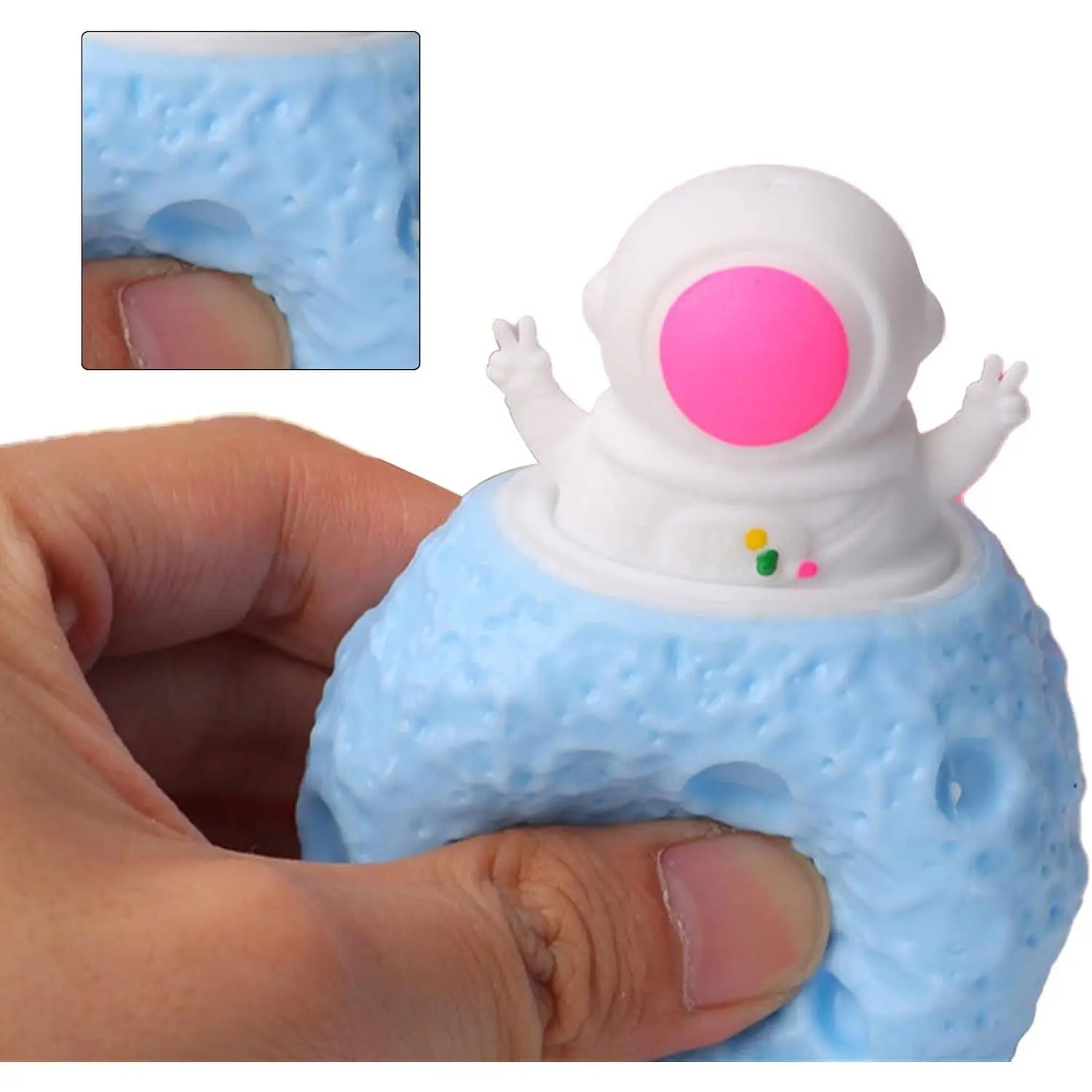 TPR Safe Stress Relief Squeeze Cup - Cute Anime & Manga/Japanese Anime/Comics Themed Astronaut Collectibles, Portable Sensory Anxiety Fidget Toy for Adults Ages 12+