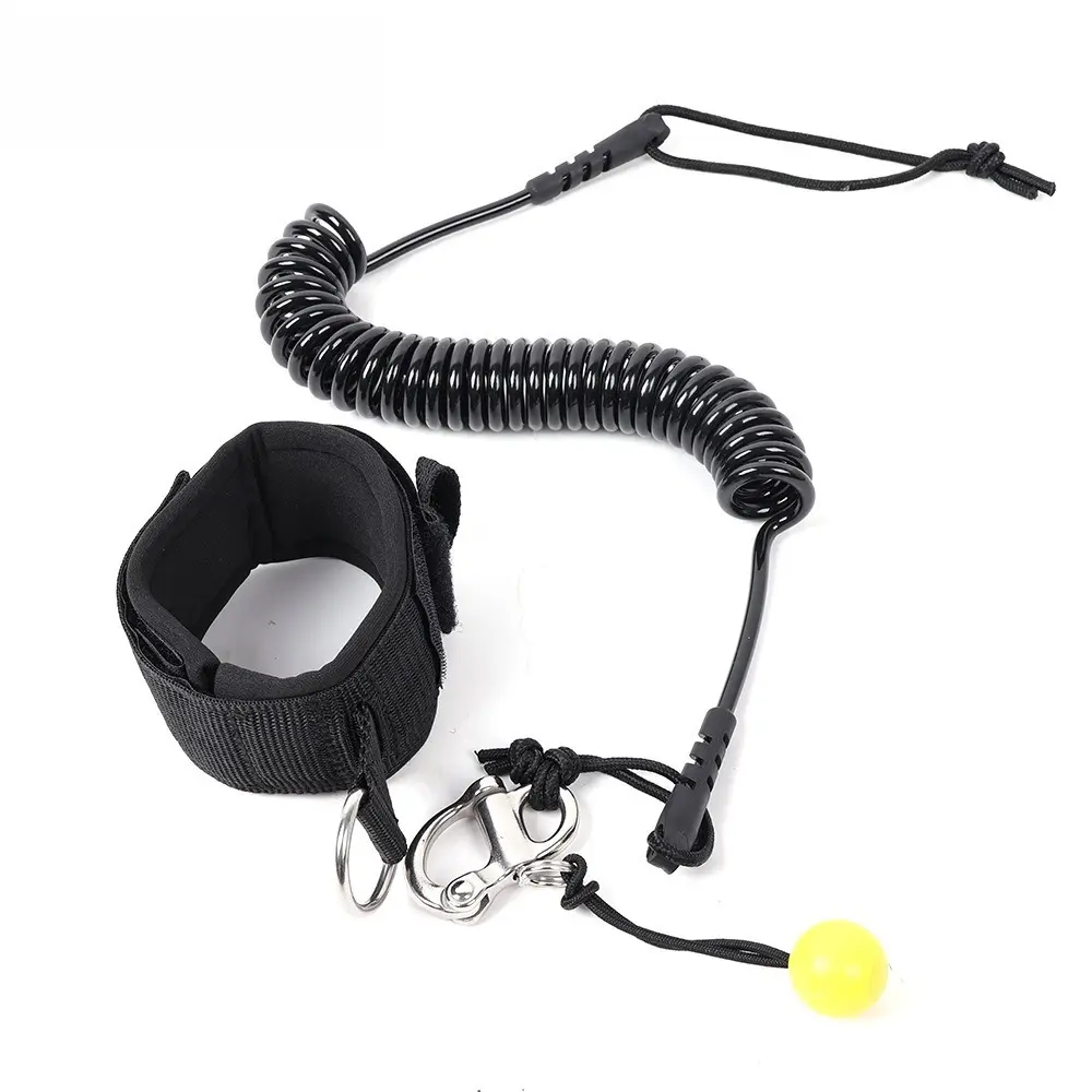 5mm Coiled Surf Leash with Quick Release Buckle, Waterproof Elastic Spring Cord & Adjustable Ankle Cuff for SUP Paddleboarding & Surfing Accessories