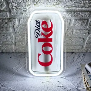 LED Neon Sign Cola Can Sign— Wall-Mounted Decor for Bars, Drink Shops, Restaurants, Homes, Kitchens, and Rooms — USB Powered