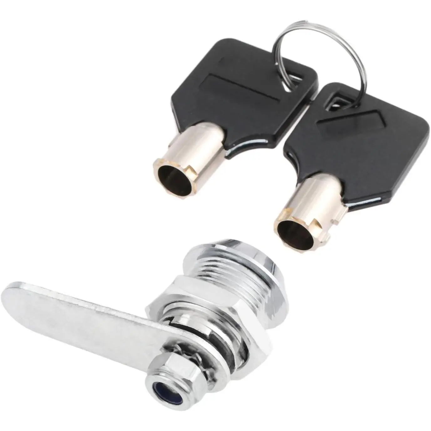 16mm Zinc Cam Lock with 2 Keys - Tubular Lock for Cabinet, Mailbox, Drawer, Wardrobe, Tool Box - Replacement Hardware for Furniture & Locker