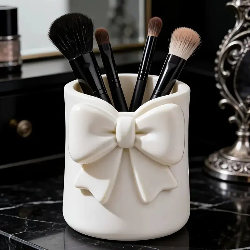 Butterfly Knot Desktop Storage Bucket, Makeup Brush Organizer, 3D Pen Holder, Lip Gloss Eyebrow Pencil Rack, Luxurious Design, Beauty Organizer, Cosmetic Organiser, Cosmetic Organizers