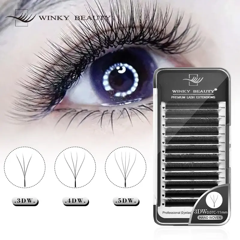 W 3D 4D 5D Eyelashes, Long-Lasting Curl, Natural Look, Easy to Use, Suitable for Daily Wear and Special Occasions, 8-15mm Mixed