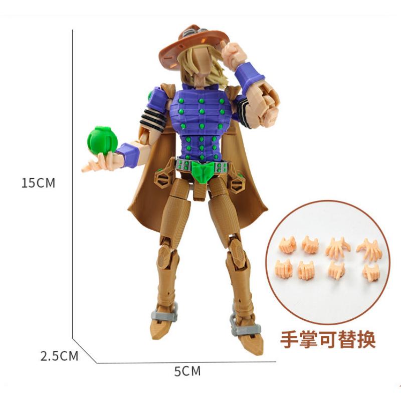 Jojo'S Bizarre Adventure: Steel Ball Run Johnny Joestar Gyro Zeppeli 3D Print Multi Joint Movable Action Figures Anime Model Toypopular popular