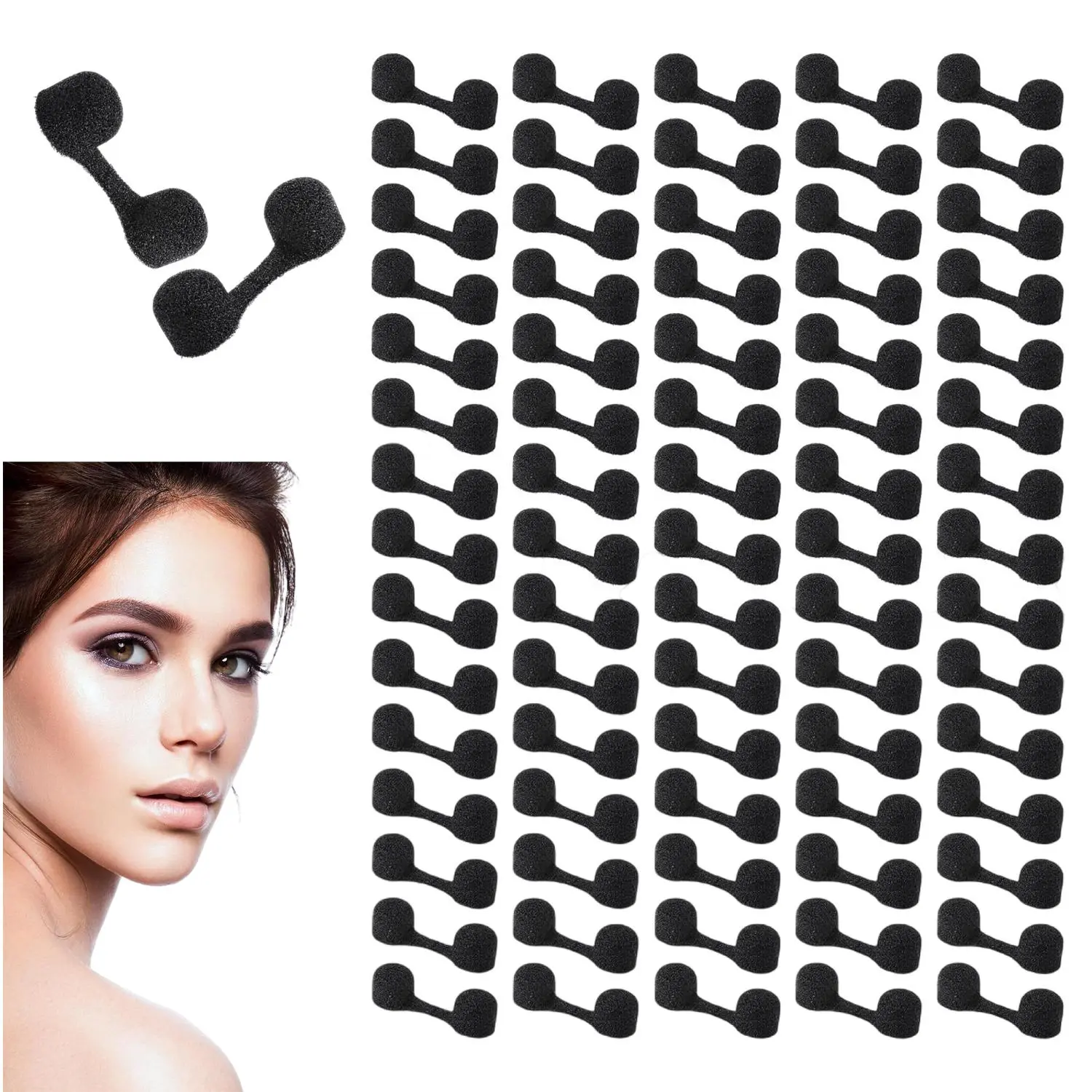 100 Pcs Black Disposable Sponge Nose Filters, Anti-Dust Anti-Odor Nostril Plugs, Universal Nasal Filters for Spray Tanning, Welding, Construction, Painting and Daily Use