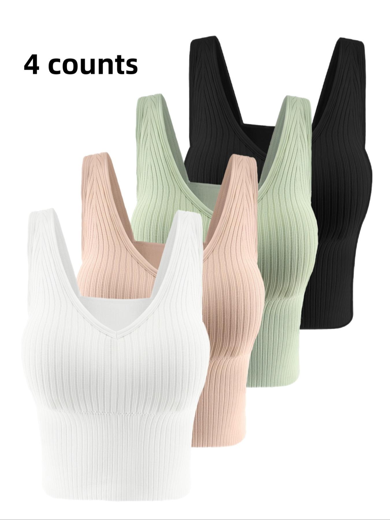 Women's Solid Backless Wireless Longline Bra, Casual Comfortable Breathable Lingerie Top for Fall, Soft Comfy Bra for Women