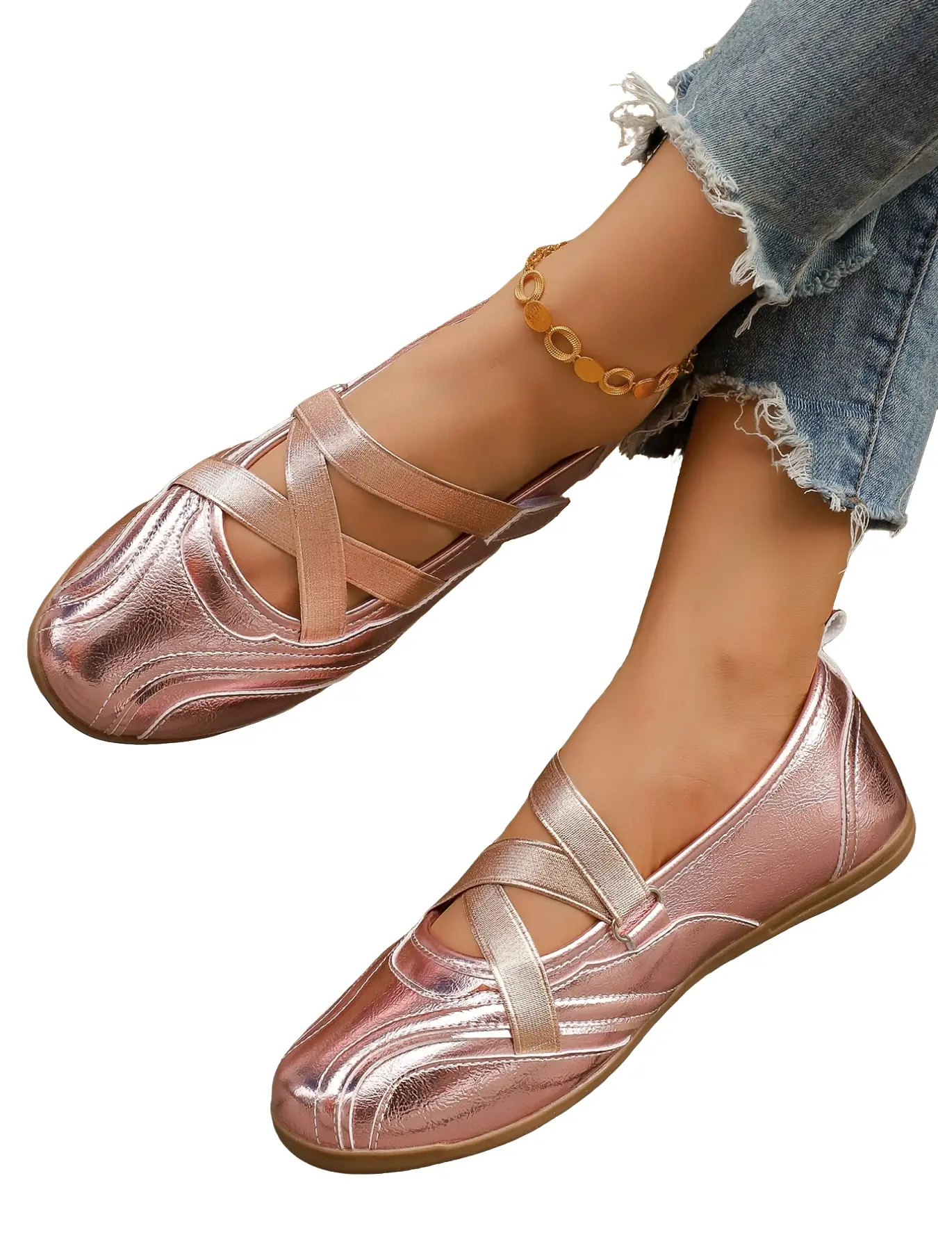 Women's Soft Sole Retro Casual Ballet Flat Shoes, Lace-Up Slip-On Sports Shoes, Versatile Minimalist Style, Perfect for Skirts, Lightweight Flat Casual