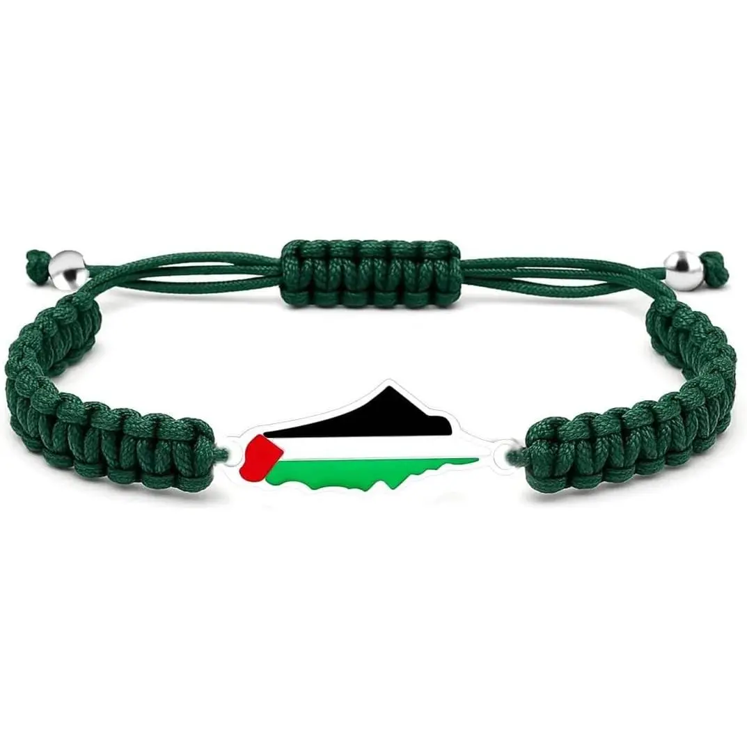 Palestine Map Bracelet,  Rope Adjustable , Middle Eastern Faith  for Men and Women, Unisex Cultural Bracelet YA5882