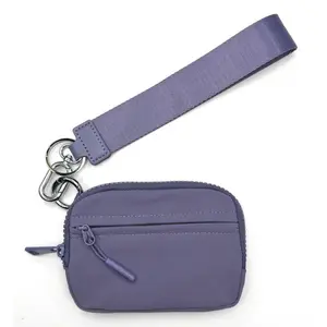 Waterproof Nylon Wristlet for Women | Multi-Functional Coin Card Holder | Compact Zipper Keychain Accessory for Daily Work Commute