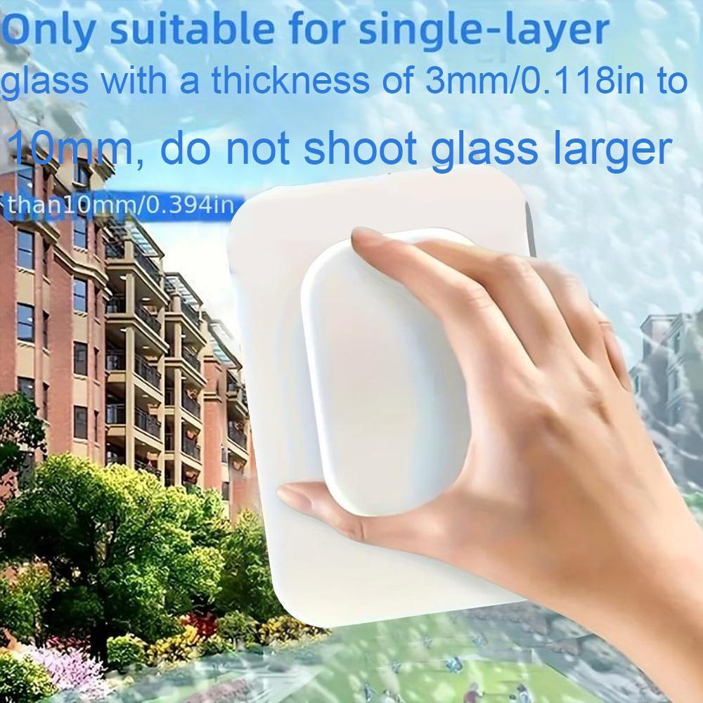 Magnetic Window Cleaner Tool, Double-Sided Strong Magnet, Safe & Practical Glass Wiper, Reusable, Suitable for Glass Thickness 3-10mm Cleaning