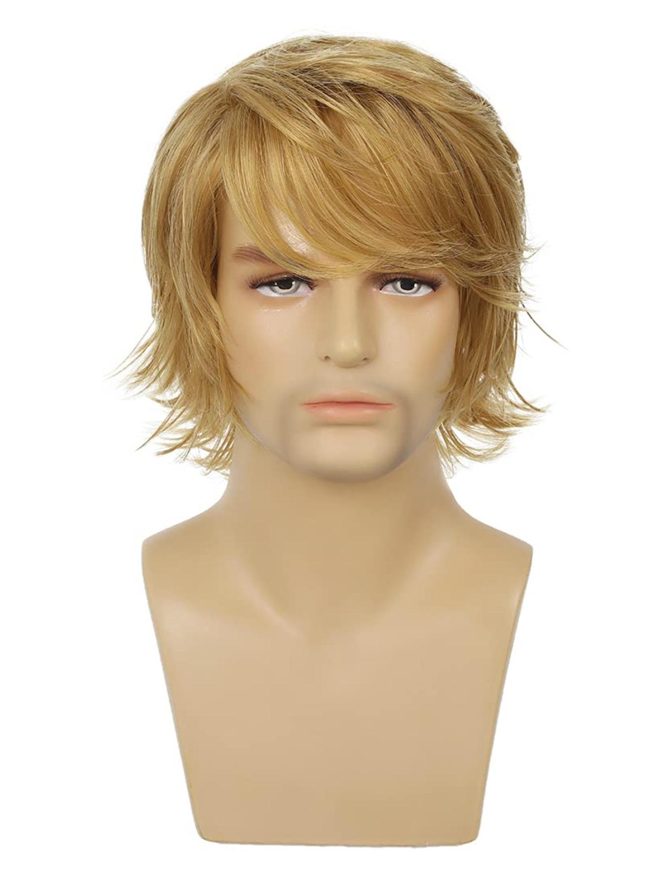 Men's 10inch Short Straight Layered Wig, Fashion Wig, Natural Fluffy Heat Resistant Wigs with Bangs, Synthetic Full Machine Wigs for Party, Daily Hairstyle Ideas