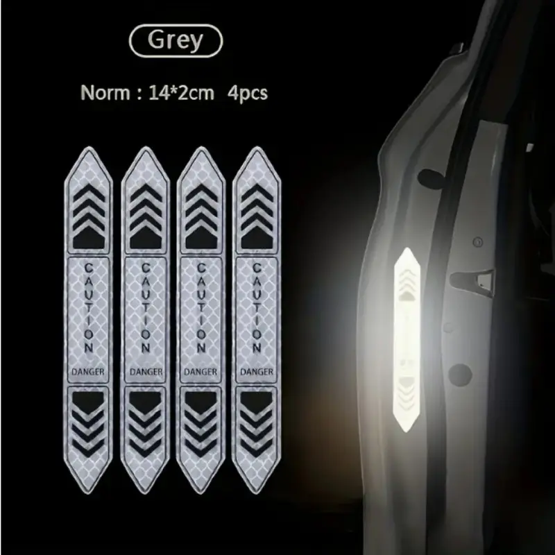4 Piece High Reflective Car Door Stickers, Arrow Design Night Safety Warning Decals, Diamond Grade Enhanced Vehicle Visibility
