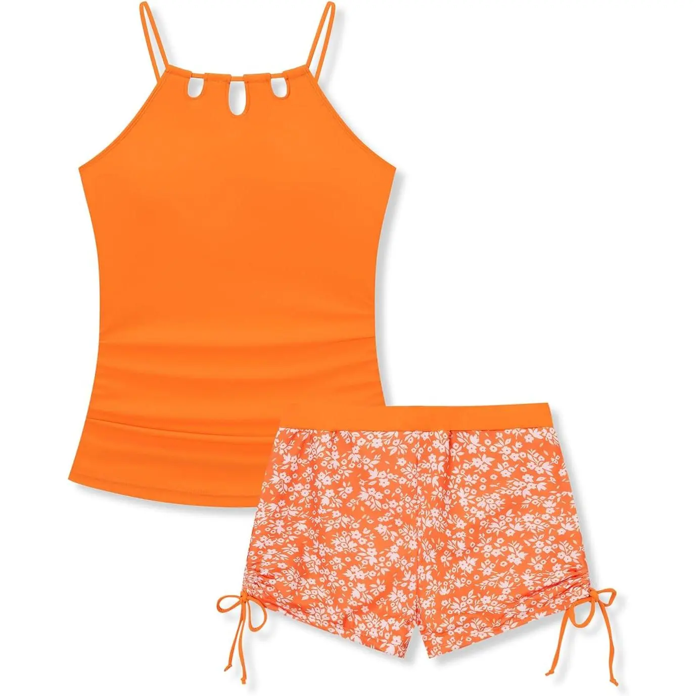 Girls Swimsuit Cutout Bathing Suit Two Piece Swimsuits for Teen Girls Tankini Swimwear Set High Waisted 11-15 Years