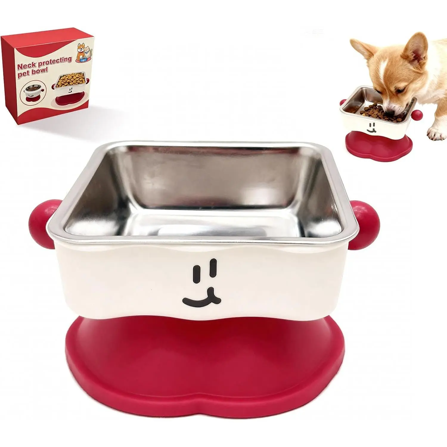 Elevated  & Small  Bowl - Wide Caliber Feeding Bowl, Detachable Stainless Steel, Anti-Slip Bottom, Comfortable Eating Posture,Deal for Cats & Small Breed
