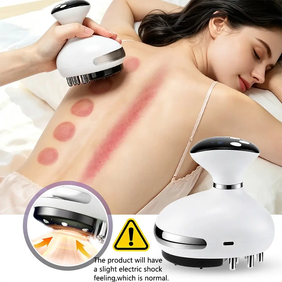 2-in-1 electric cupping and scraping massager, 9-level adjustment to meet daily care needs, hot compress massager, fat burning and shaping device, unblocking meridians and relieving physical fatigue