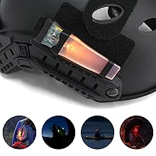 Tactical Helmet Light, Personal Identification Marker Survival Safety Signal Light with Constant/Strobe Task Lamp for Hunting Fishing Hiking Cycling