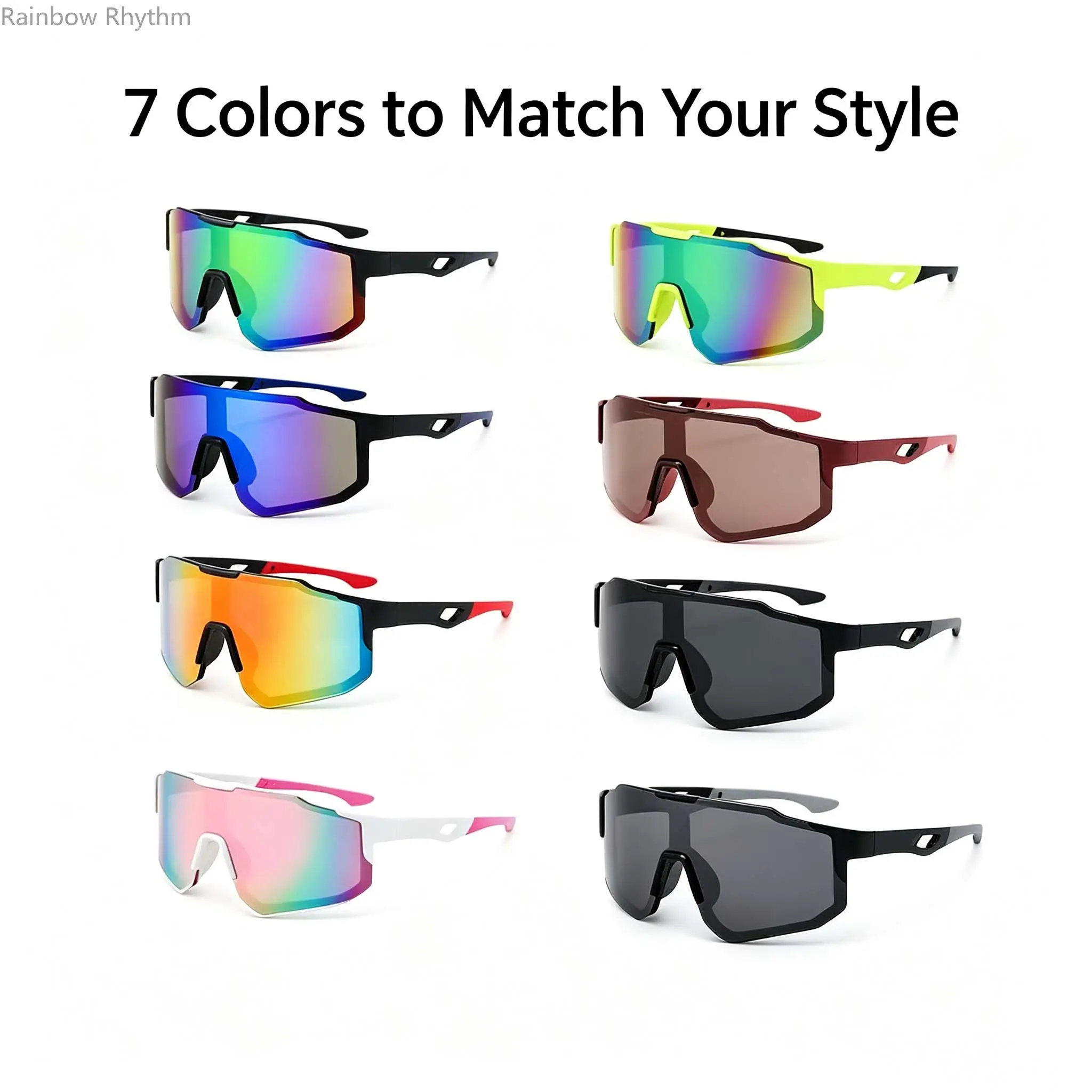 7 Pack Windproof Sports Sunglasses, UV Protected Eyewear for Cycling, Riding, Fishing and Daily Outdoor Use