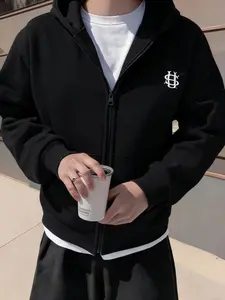 Y2K Minimalist Zipper Hoodie, College Style Casual Jacket, Soft Streetwear and Daily Commute Sweatshirt, Trendy, Aesthetic and Comfortable