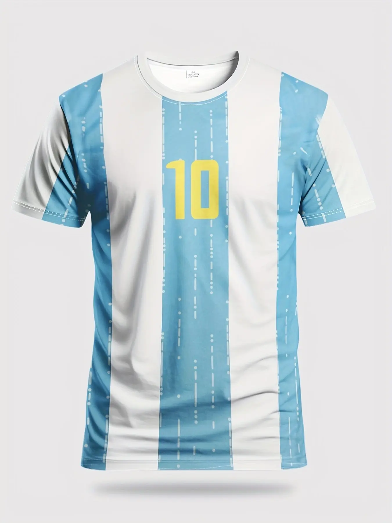 Men's Soccer Sports Shirt, Comfortable Round Neck Top, Soft Lightweight Football Jersey, Ideal for Matches, Training, Casual Wear, Gifts