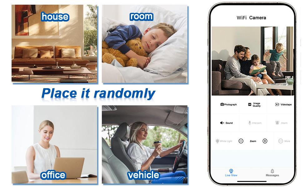 Hidden Camera with Audio/Video Mini Small Spy Cameras for Home Indoor Use Cam Night Vision and Motion Detection Baby Monitor Wireless Outdoor Nanny espias ocultas 360 °     WiFi Security Secret 2 clock wifi micro bedroom pequeñas surveillance