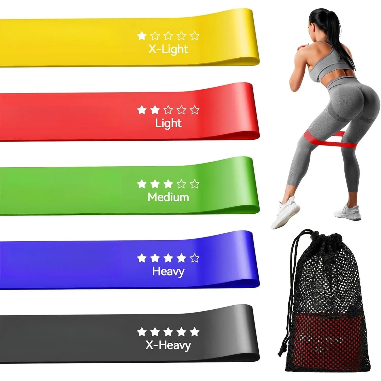 Latex Mini Loop Resistance Bands for Working Out , 6 cm Wide Version | Elastic Stretch Bands For Exercise Loop Bands, Rubber Exercise Bands For Physical  And Rehab