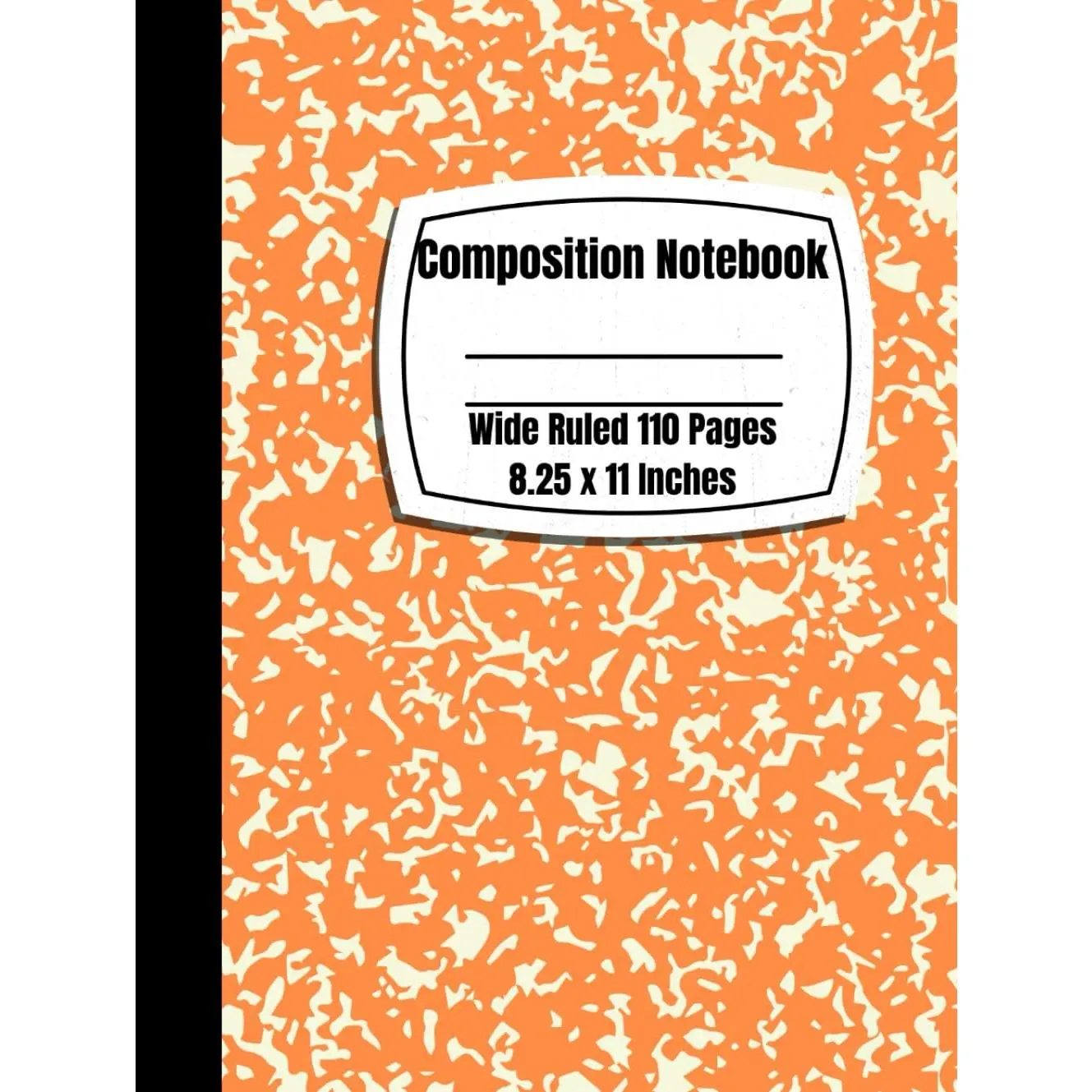 Composition Notebook Wide Ruled: Hardcover Book 110 Pages, 8.25 X 11 Inches, Lined Paper Journal Pastel Color, Wide Ruled Notebook for School/Teens, ... Supplies, Orange marble Notebook - Hardcover