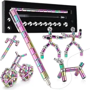 Fidget Pen, Magnetic Pen, Stress-Relief Toy for Teenagers, Work Decompression Gadgets, Birthday Gift Ideas for Boys and Girls (Colorful)fidget toys