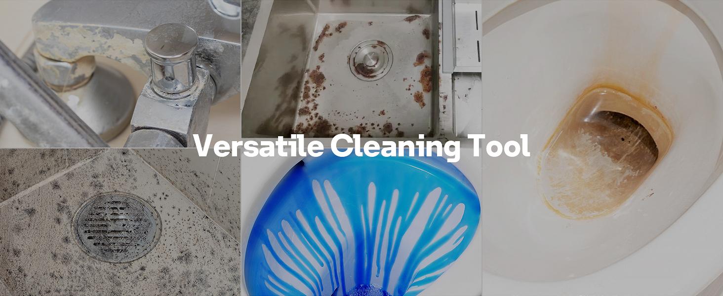 8 Pack Pumice Stone Toilet Bowl Set with 18 in Extra Long Handle,White Holder Case,Pumice Stone for Cleaning, for Cleaning Toilets, Bathtubs, Grills, Swimming Pools, Sinks