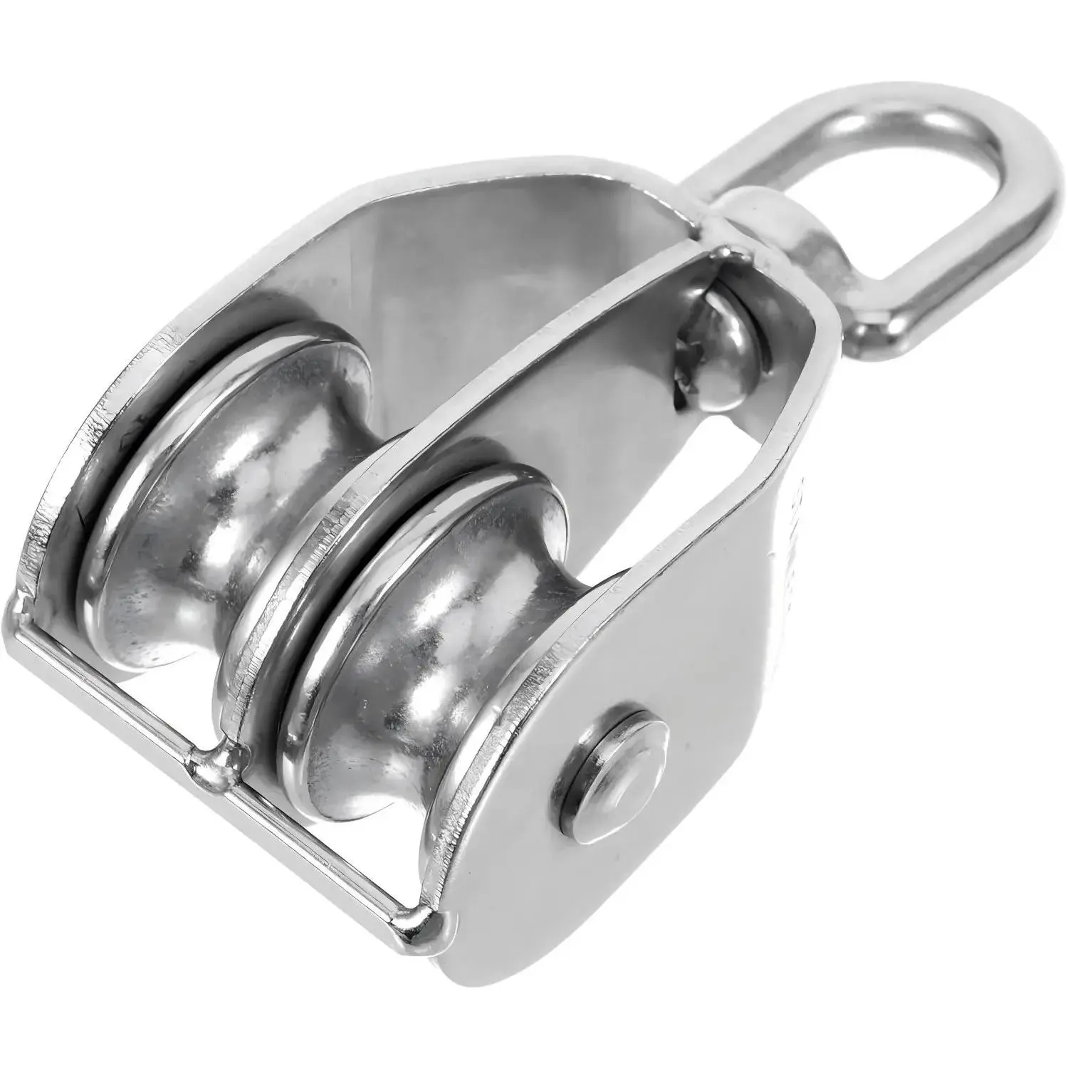 35KG Max Load Fixed Dual Pulley System, Smooth Rotation Lifting Pulley Block, Easy Mount Hardware Fitting, Heavy Duty Cable Rope Accessory For Efficient Lifting, Suitable For Construction And Household Hoisting Work