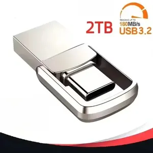 2TB  storage USB drive with USB 3.2 , sleek metal body, dual Type-C & USB ports, water-resistant & drop-proof, tiny and portable – works with both PC and phone to instantly expand your storage.