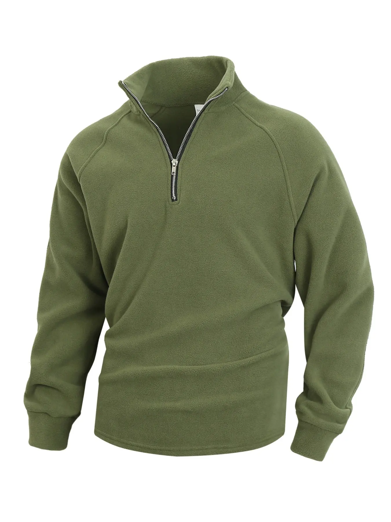 Men's Quarter Zip Fleece Pullover, Stand Collar Half Zip Raglan Sleeve Sweatshirt, Warm Polar Fleece Thermal Top for Hiking Camping Golf Outdoor Sports & Daily Layering