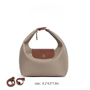 Minimalist Crescent Bag for Women, Lightweight Nylon Shoulder Purse with Adjustable Strap, Casual Everyday Handbag