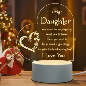 Daughter Gifts - to My Daughter Engraved Night Light, Daughter Gift from Mom on Mothers Day, Valentines Day, Graduation, Wedding, Birthday Gifts for Daughters