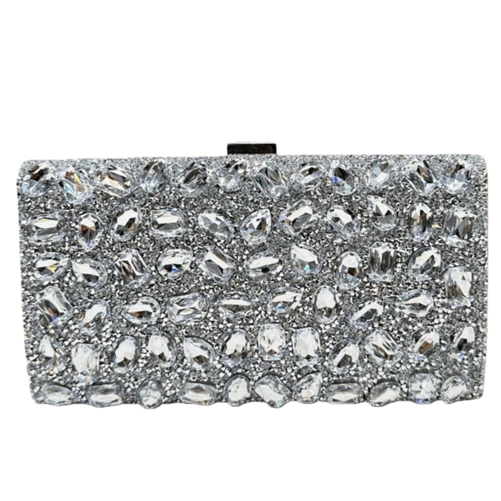 2026 Luxury Silver Rhinestone Bling Banquet Handbag, Women's Cheongsam Bag Elegant Exquisite Diamond-Encrusted Everyday Purse Clutch Bag Crossbody Bags Shoulder Bag  for Women, Perfect For Party, Wedding, Prom, Dinner/Banquet