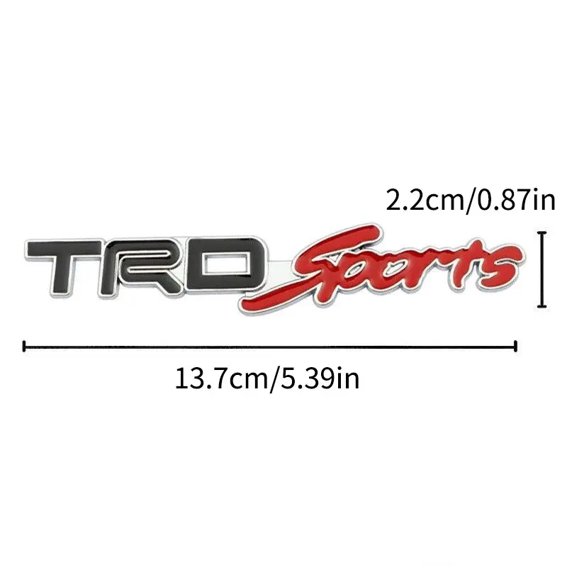 3D TRD sports Emblem Car Trunk Rear Badge Sticker Modification decorate DIY Accessories For Toyota TRD sports 86 Yaris Corolla Camry RAV4 C-HR Aygo Prado Hilux 4Runner Avalon Highlander