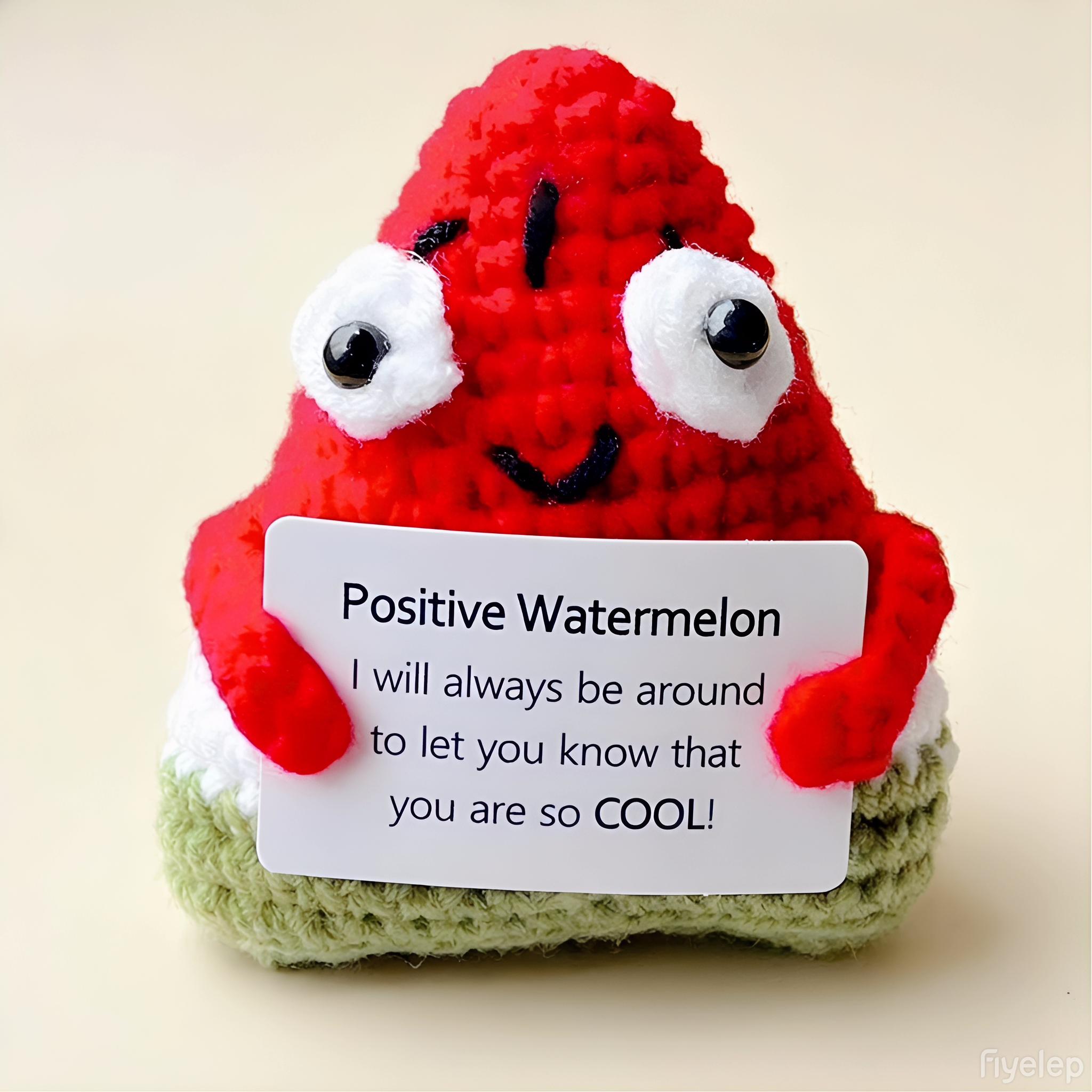 Handmade Crochet Watermelon Plush, Emotional Support Plush for Stress Relief & Anxiety, Cute Knitted Doll as Christmas Presents, Holiday Gifts, Birthday Gifts for Women, Gifts for Men, Gifts for Women, Teacher Appreciation Gifts, Birthday Gifts & Sweet Gi