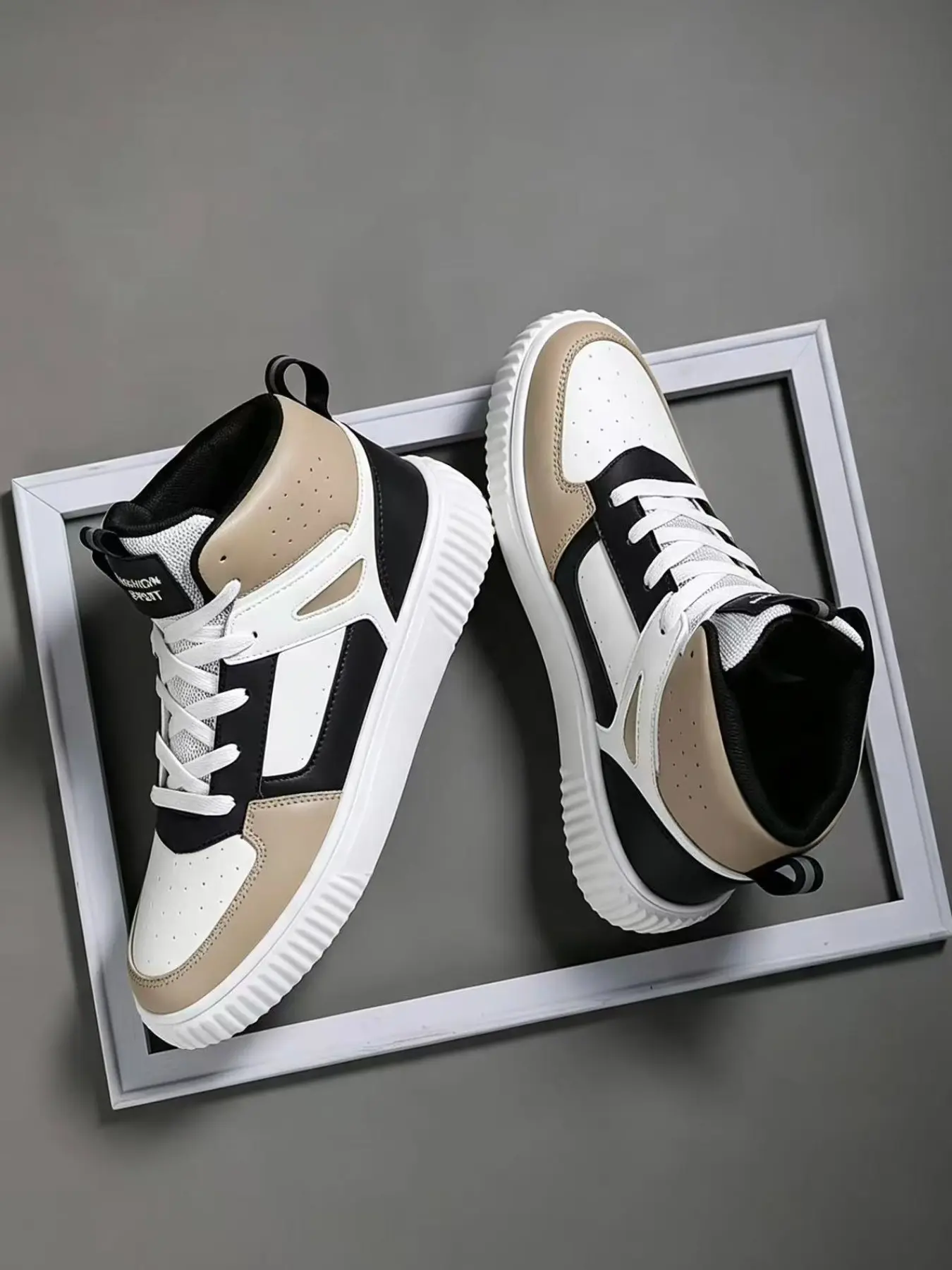 New Season Retro Fashion High-Top Sneakers for Teen Boys, Versatile Sporty Skate Shoes, Casual Skateboarding Shoes, Casual Shoes for Students, Travel Shoes