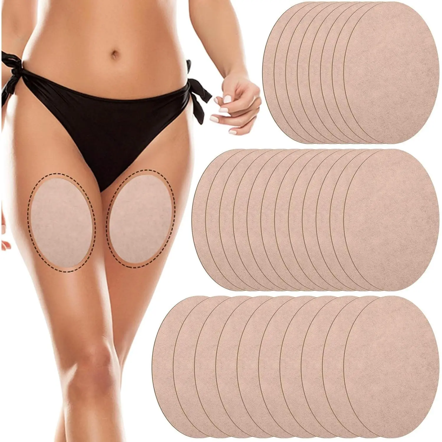 30 Pcs Breathable Thigh Inner Anti-Chafing Stickers Anti-Rubbing Friction Pads Thigh Tape for Women & Men