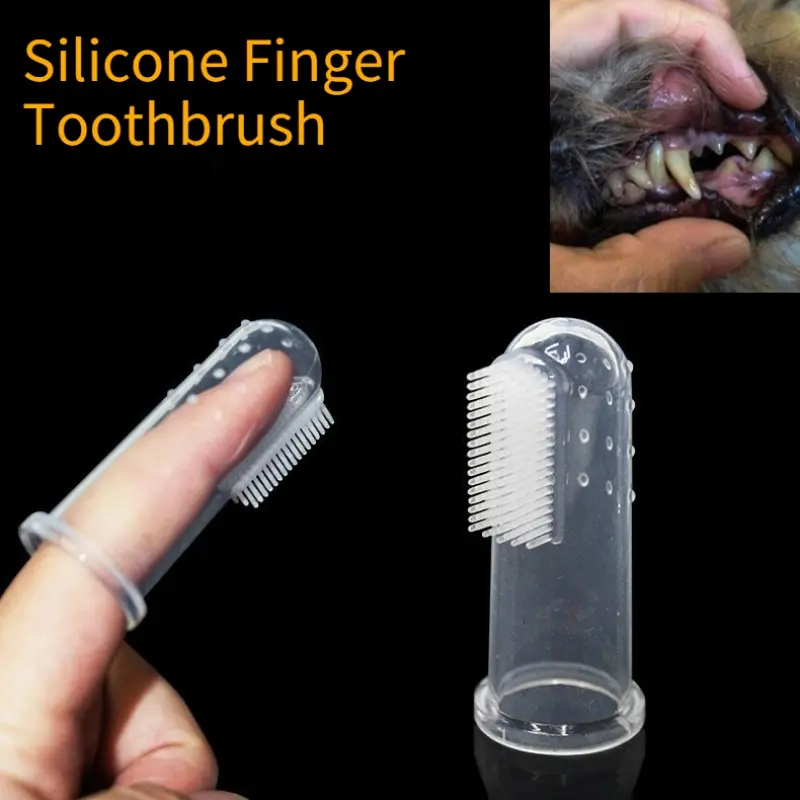 Tailo Pet Finger Toothbrush, Silicone Pet Toothbrush for Dogs and Cats, Finger Brush for Pets, Easy-To-Use Pet Dental Care Tool