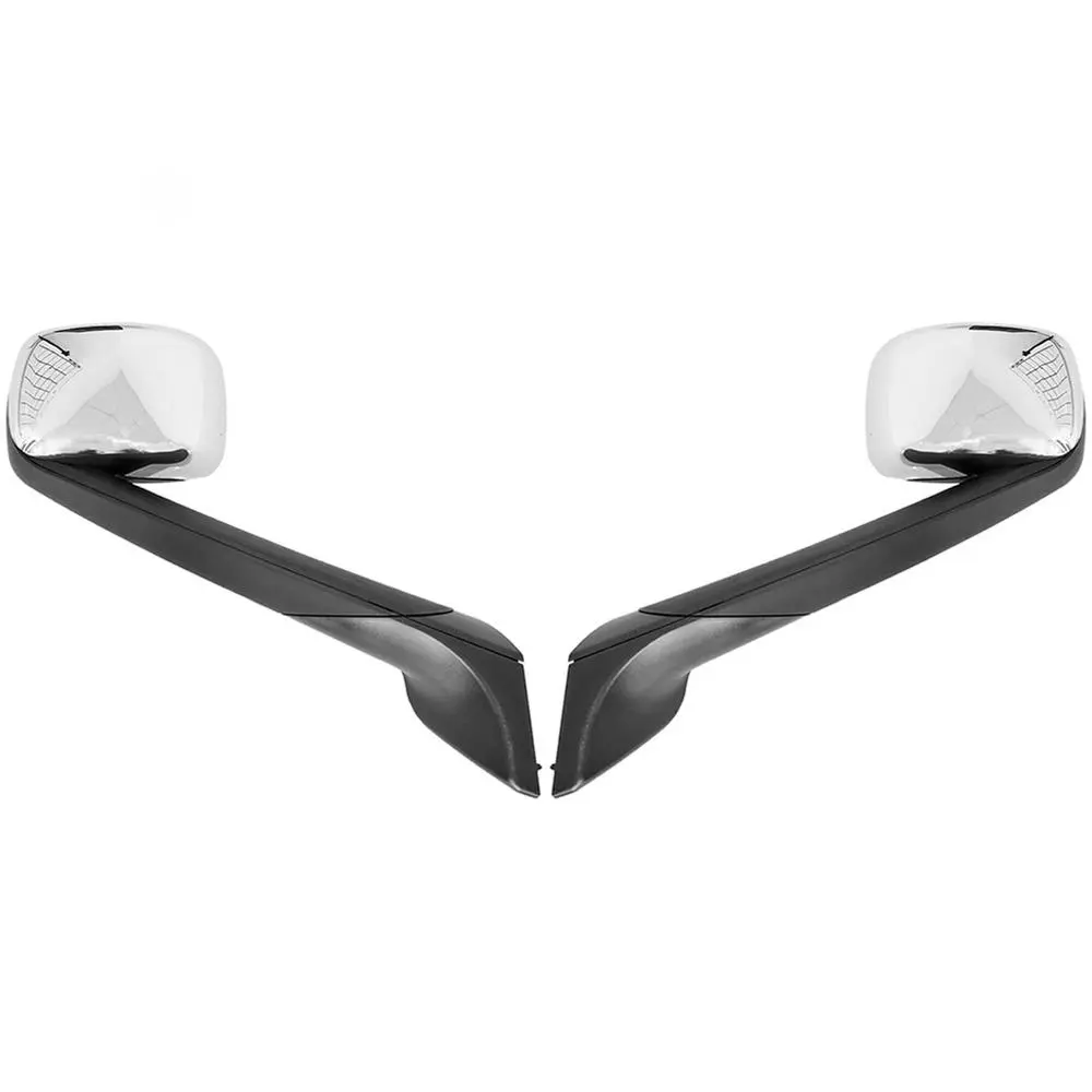 Chrome Heated Hood Mirrors Pair for Freightliner Cascadia 2018+ with LED Turn Signal – Left Driver & Right Passenger Side Set