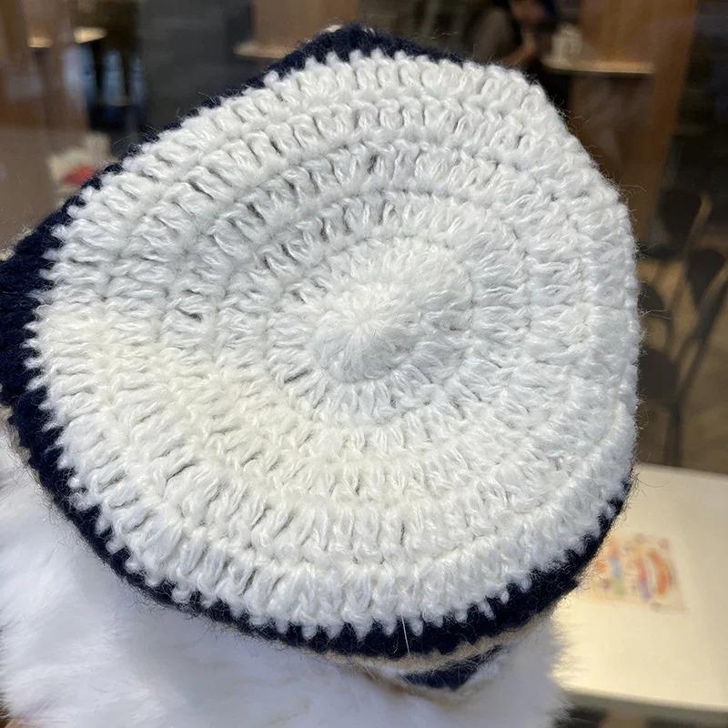 Winter Rabbit Fur Plush Handmade Knitted Hat for Women Men Outdoor Ear Protection Soft Warm Beanie Y2k Streetwear Knitted Hats Winter Rabbit Fur Plush Handmade Knitted Hat for Women Men Outdoor Ear Protection Soft Warm Beanie Y2k Streetwear Knitted Hats